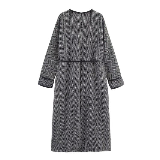 Abrigo Midi Elegante Estilo Británico con Diseño de Cintura de Encaje - Image 2