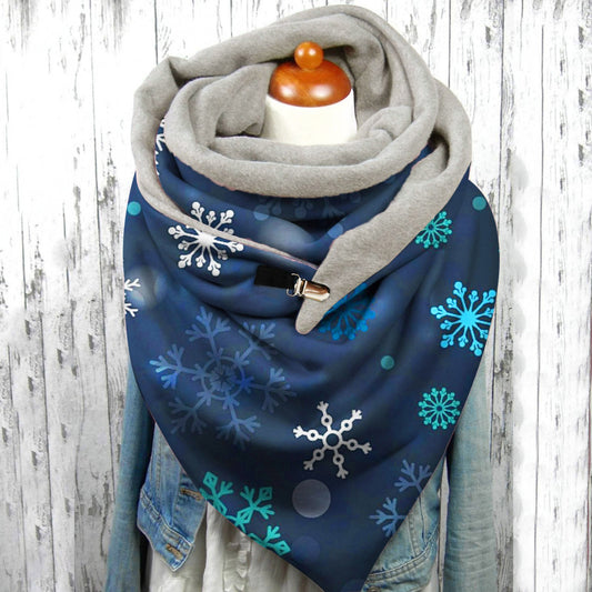 Bufanda Invierno Mujer con Estampado Artístico y Botones - Image 2
