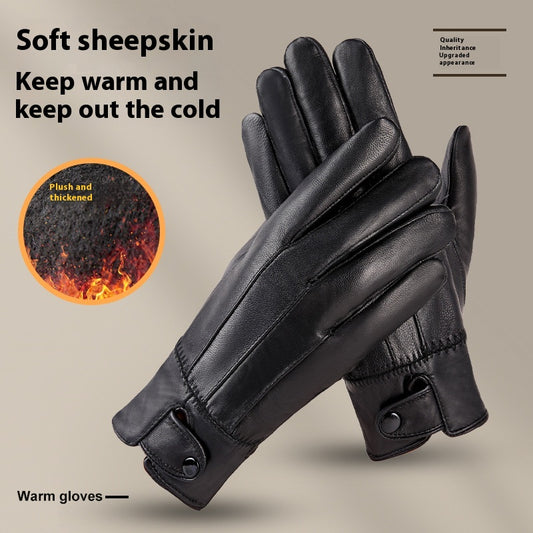 Guantes de Cuero Genuino Unisex con Forro Polar para Otoño e Invierno - Image 2