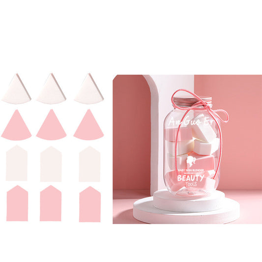 Set de Esponjas de Maquillaje: Beauty Egg, Cojín Abanico y Borla Triangular - Image 2