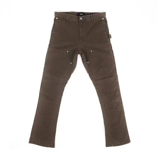 Pantalones Cargo Denim Lavados con Cierre Micro - Estilo Industrial Personalizado - Image 2