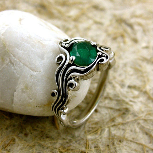 Anillo de Compromiso Esmeralda Verde - Joya Premium para Bodas - Image 2