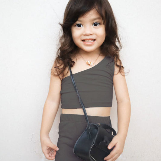 Conjunto Infantil Niña Blusa Hombros Descubiertos y Shorts de Algodón - Image 2