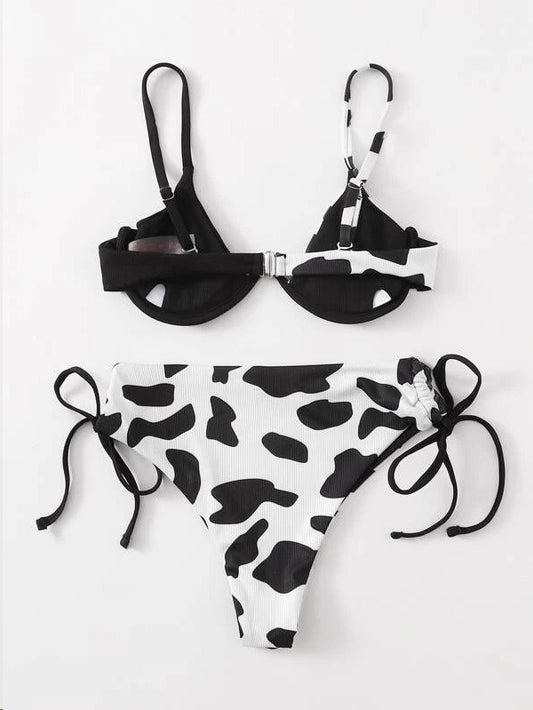 Traje de Baño Enterizo con Estampado Vaca y Soporte Underwire - Image 2
