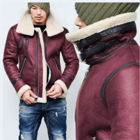 Chaqueta de Cuero para Hombre Estilo Aviador Cálida y Versátil - Image 2