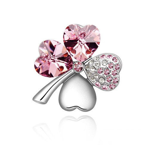 Broche Trébol de Cuatro Hojas con Diamantes - Image 2