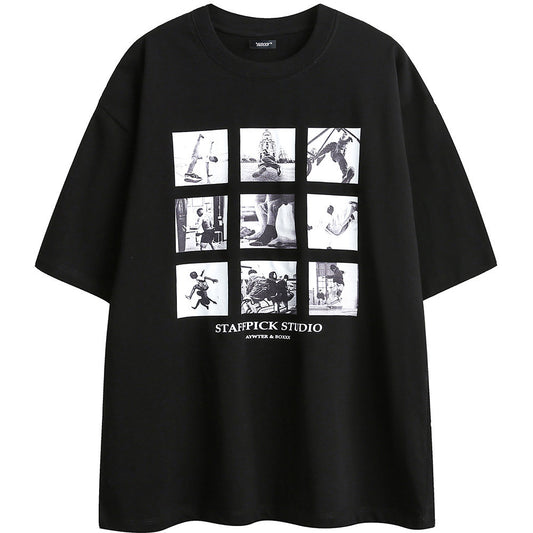 Camiseta Estampada Jiugongge de Manga Corta para Hombre - Image 2