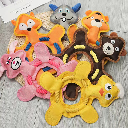 Juguete de Peluche para Perros y Gatos - Hueso Resistente a Mordidas con Sonido - Image 2