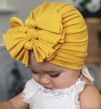 Gorro para bebé con lazo plisado - Image 2