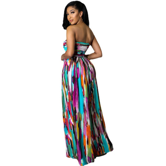 Jumpsuit Enterizo Ajustado con Estampado, Cierre y Escote Tubo - Image 2