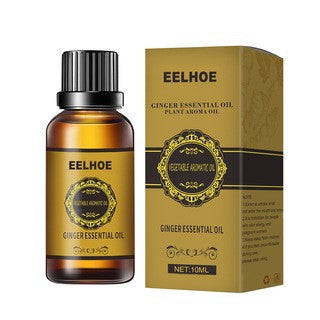 EELHOE Ginger Essential Oil 10ml bottle and box, a plant aroma and vegetable aromatic oil for massage or humidifier. - Image 2