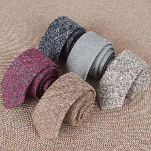 Corbata Formal Coreana 6cm Algodón Puro Color Liso para Hombre - Image 2