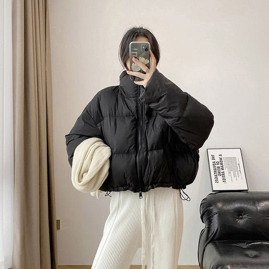 Chaqueta Puffer Corta de Algodón con Cuello Alto para Mujer Petite - Image 2