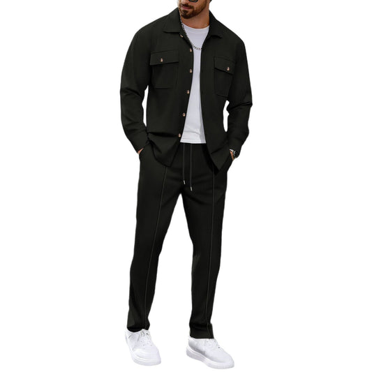 Conjunto de Dos Piezas: Cardigan y Pantalón Acanalado de Manga Larga - Image 2