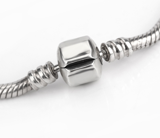Cadena Eslabón Serpiente Plata de Ley con Cierre Oro Rosa - Image 2