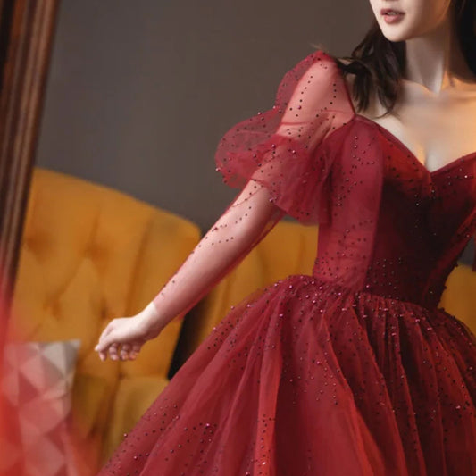 Vestido de Banquete Elegante con Mangas Largas para Mujer - Image 2