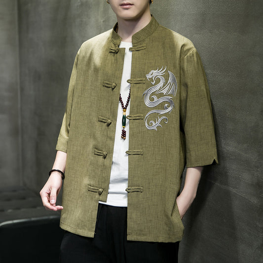 Camisa Hanfu Oversized de Seda Helada con Botones de Rana - Estilo Tradicional Moderno - Image 2