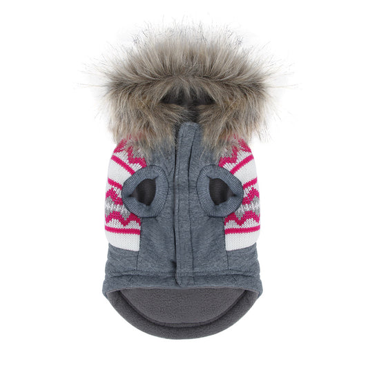 Abrigo Impermeable para Perros con Cuello de Pelaje Sintético - Image 2