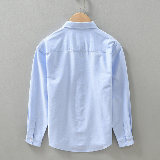 Camisa Oxford de Manga Larga para Hombre - Casual y Versátil - Image 2