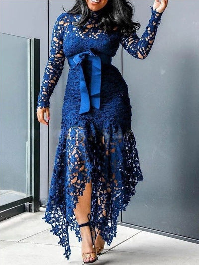 Vestido Elegante con Cuello Alto y Mangas Largas - Image 2