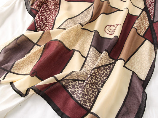 Pañoleta Grande Estilo Coreano Mujer - Foulard Algodón Lino Primavera Otoño - Image 2