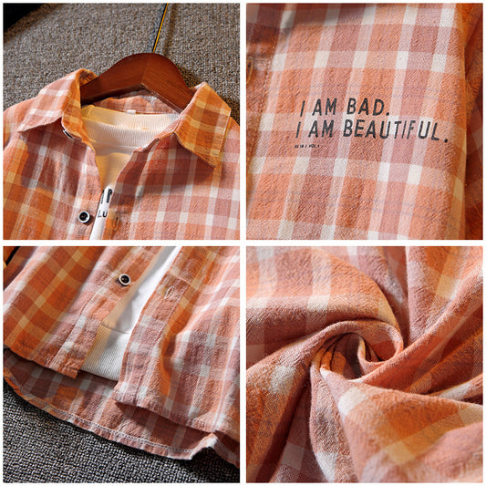Camisa Cuadriculada de Manga Larga para Niños - Estilo Casual y Moderno - Image 2