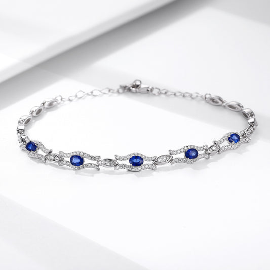 Pulsera de Zafiro Natural Mujer Plata S925 - Joyería de Diseño Premium Original - Image 2