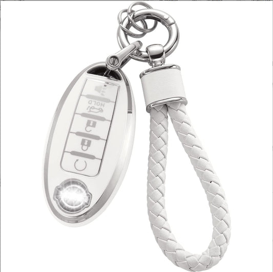 Funda Protectora para Llaves de Auto con Diseño Plateado y Llavero Elegante - Image 2