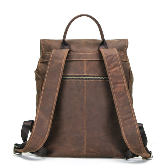 Mochila Vintage de Cuero Crazy Horse para Hombre - Black Angel Retro - Image 2