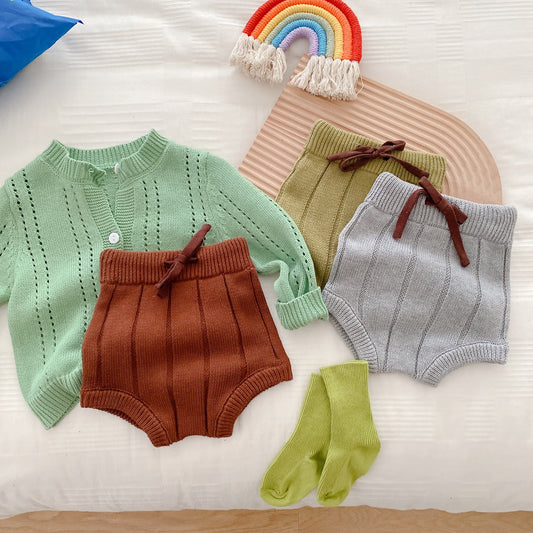 Shorts de Lana Tejida para Bebé - Abrigo Otoño e Invierno - Image 2
