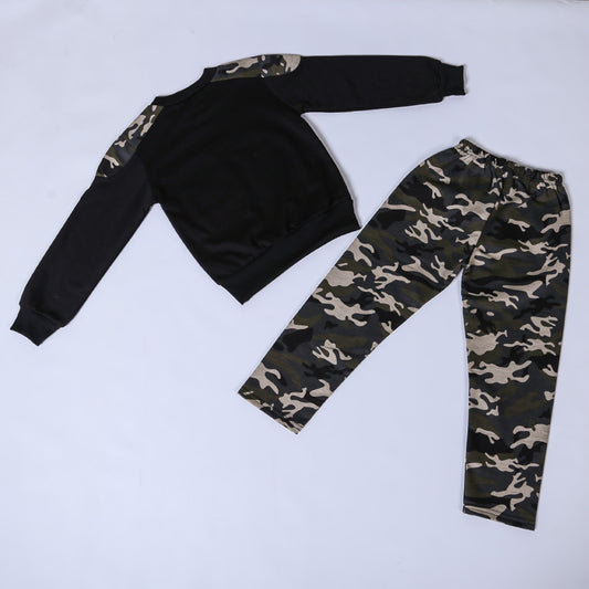 Conjunto Deportivo Infantil Camuflaje Dos Piezas Estilo Coreano Primavera Otoño - Image 2