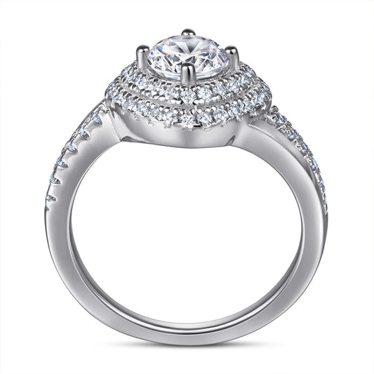 Anillo de Diamante Simulado Estilo Europeo Americano Elegante - Image 2