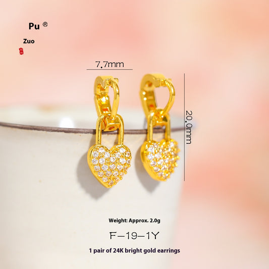 Aretes de Corazón Stud para Mujer - Estilo Instagram Versátil - Image 2