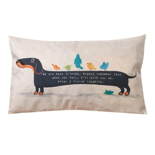 Funda de Cojín Salchicha Dachshund con Impresión en Algodón y Lino - Image 2