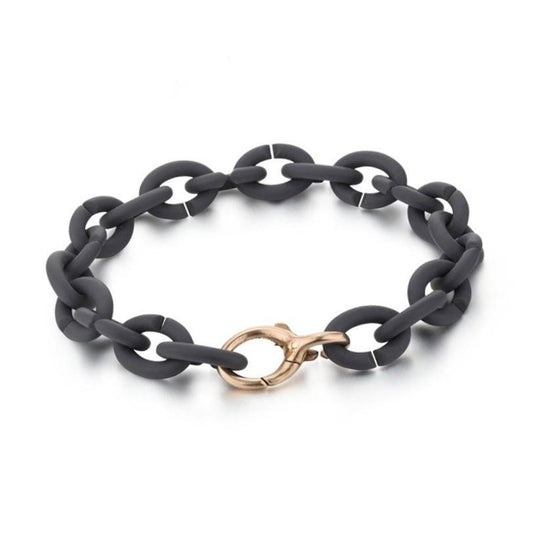 Pulsera Plata Grafito Estilo Minimalista - Image 2