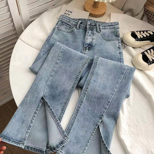 Jeans de Cintura Alta con Abertura en el Ruedo para Mujer - Image 2