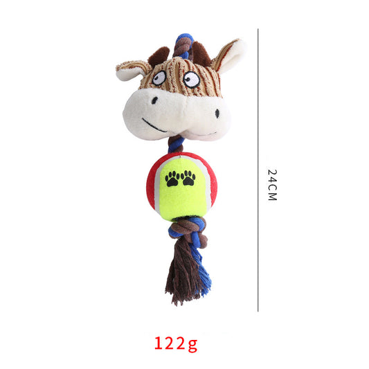 Juguete Interactivo para Perros con Cuerda y Pelota de Tenis Resistente - Image 2