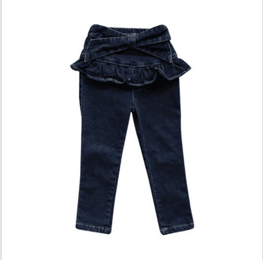 Falda Pantalón Denim con Moño para Niña - Estilo Dulce y Cómodo - Image 2