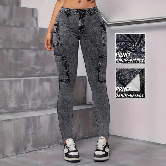 Jeans Elegantes con Tela Multielástica e Impresión Digital Denim - Image 2