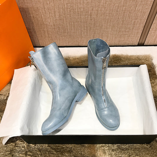 Botas Martin Retro Invertidas con Efecto Desgastado para Mujer - Image 2