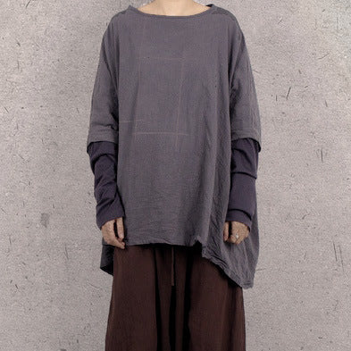 Blusa Pullover Manga Larga de Algodón Lavado a Mano - Diseño Artesanal - Image 2