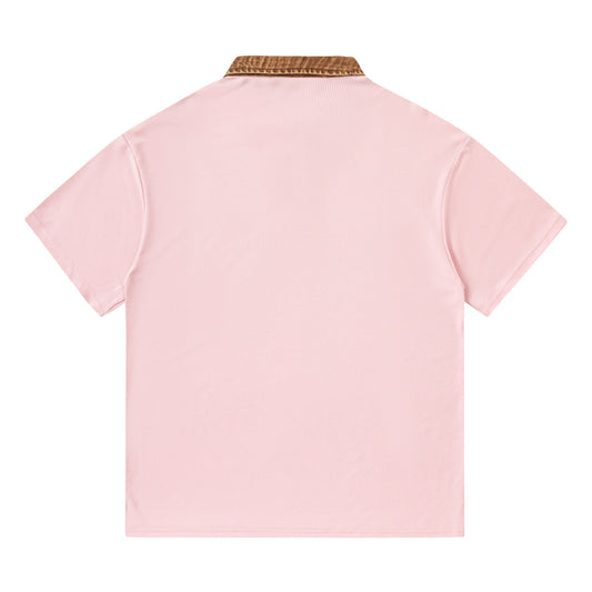 Polo Denim con Estampado Floral Retro - Diseño Unisex Oversize - Image 2