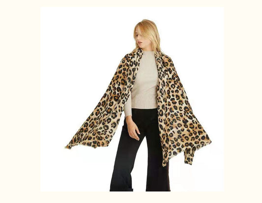 Bufanda Estampado Leopardo Otoño Invierno - Abrigo Suave de Cashmira Artificial - Image 2