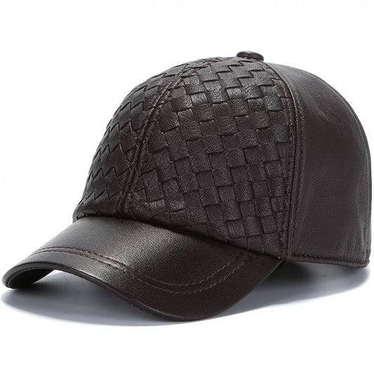 Gorra de Beisbol Invierno Cuero Genuino Piel de Cabra para Hombre - Image 2