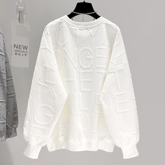 Remera Oversized con Letras 3D - Manga Larga Unisex - Image 2