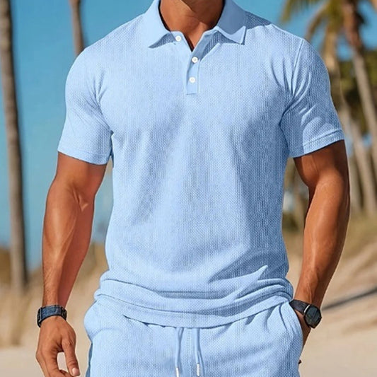 Conjunto Playero Hombre Mesh Respirable - Camisa y Shorts Deportivos Verano - Image 2