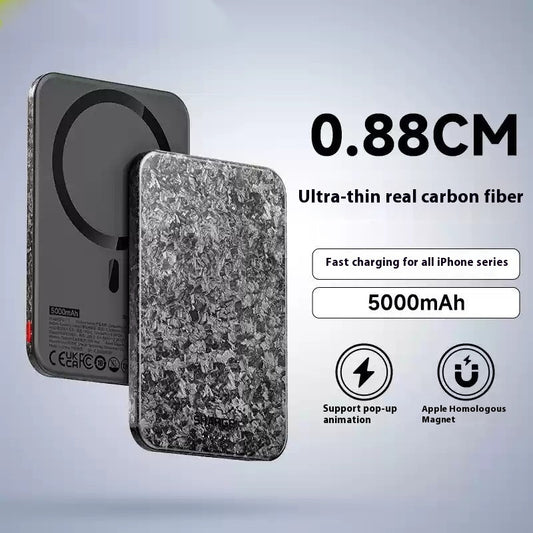 Batería Portátil 15W Magnética Inalámbrica Carbon Fiber MagSafe - Image 2