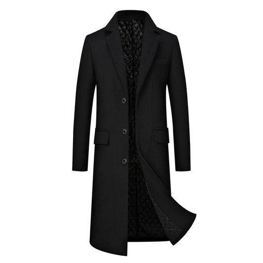 Abrigo Largo Casual de Algodón para Hombre Talla Plus - Image 2