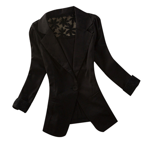 Blazer Ejecutivo para Mujer con Detalle de Encaje en Espalda - Image 2