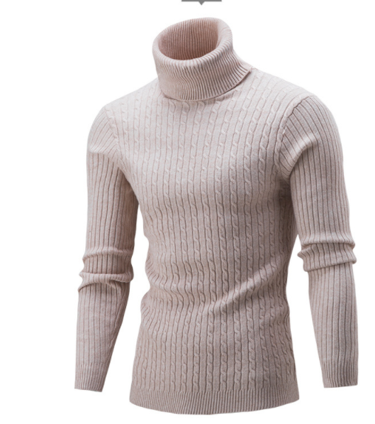 Suéter de Invierno para Hombre Cuello Alto Solido Tide - Image 2
